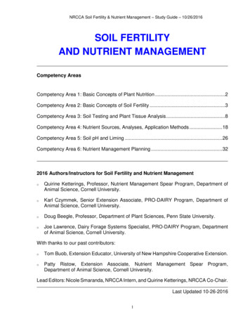 SOIL FERTILITY AND NUTRIENT MANAGEMENT - Cornell 