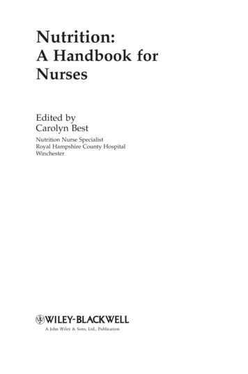 Nutrition: A Handbook For Nurses - WordPress 