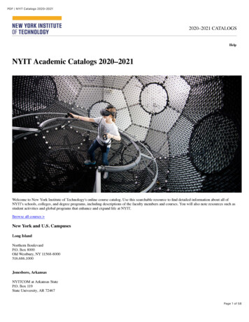PDF NYIT Catalogs 2020–2021 - Catalog.nyit.edu