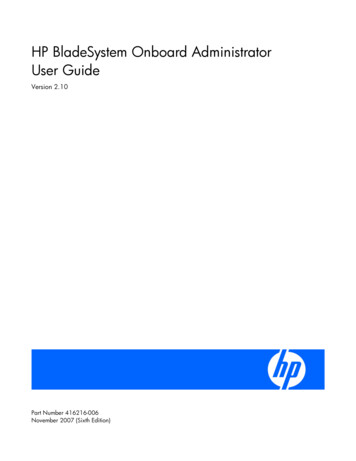 HP BladeSystem Onboard Administrator User Guide 