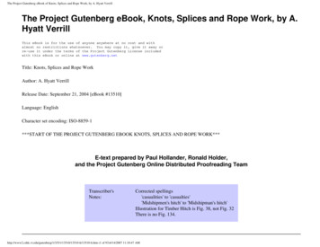 The Project Gutenberg EBook Of Knots, Splices And Rope .