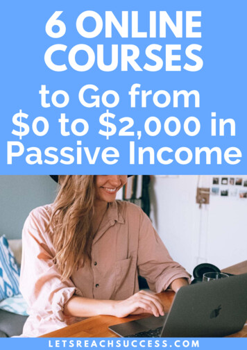 6 ONLINE COURSES To Go From 0 To 2,000 In Passive Income