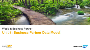 Week 3: Business Partner Unit 1: Business Partner Data Model