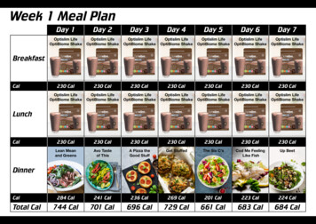Week 1 Meal Plan - Low Calorie Diet New Zealand