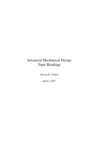 Advanced Mechanical Design Topic Readings