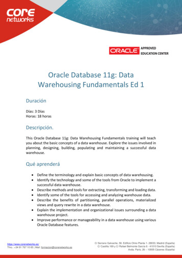 Oracle Database 11g: Data Warehousing Fundamentals Ed 1