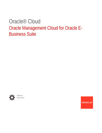 Oracle Management Cloud For Oracle E-Business Suite