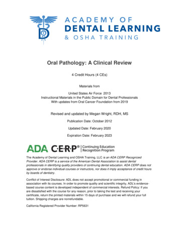 Oral Pathology: A Clinical Review - Dental Learning