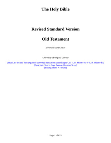 The Holy Bible Revised Standard Version Old Testament