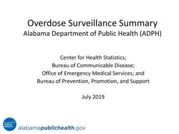 Overdose Surveillance Summary - Alabama Department Of Public Health