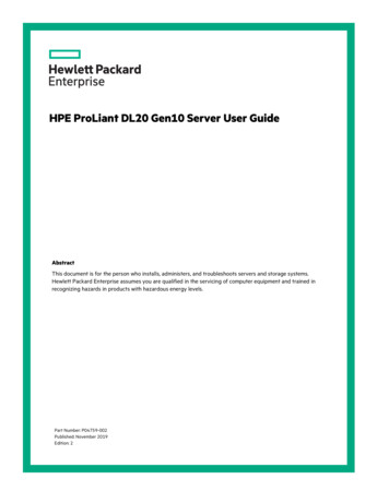 HPE ProLiant DL20 Gen10 Server User Guide - Hitachi
