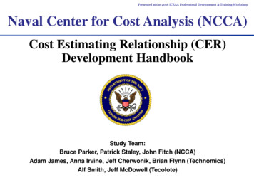 Cost Estimating Relationship Development Handbook