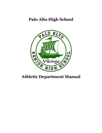 Palo Alto High School Athletic Department Manual