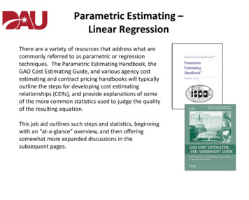 Parametric Estimating – Linear Regression