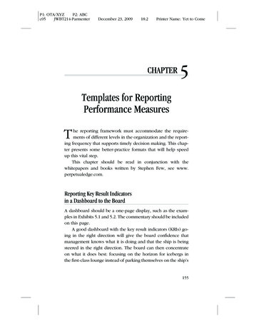 Templates For Reporting Performance Measures