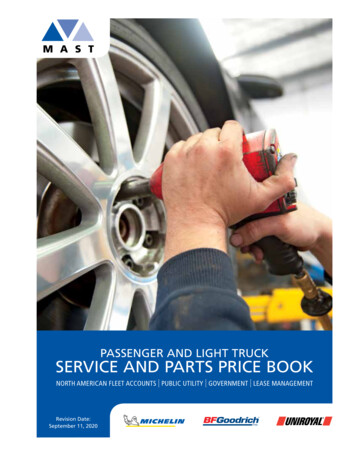 PASSENGER AND LIGHT TRUCK SERVICE AND PARTS PRICE 
