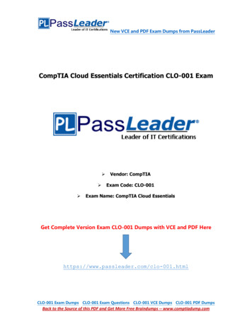 CompTIA Cloud Essentials Certification CLO-001 Exam