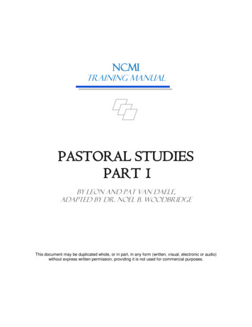 PASTORAL STUDIES PART 1 - NCMI Global