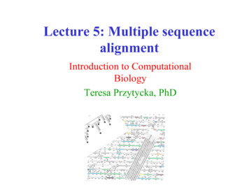 Lecture 5: Multiple Sequence Alignment