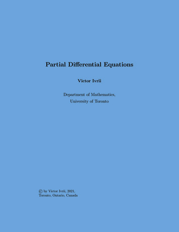 Partial Differential Equations - University Of Toronto .