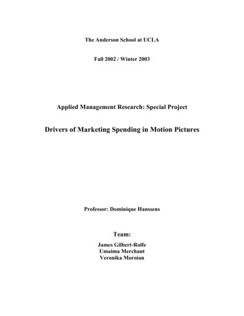 Drivers Of Marketing Spending In Motion Pictures