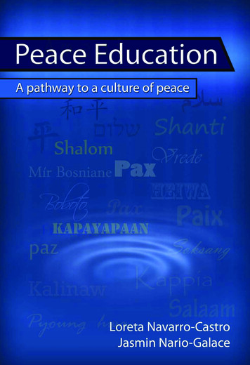 PEACE EDUCATION: A Pathway To A Culture Of Peace