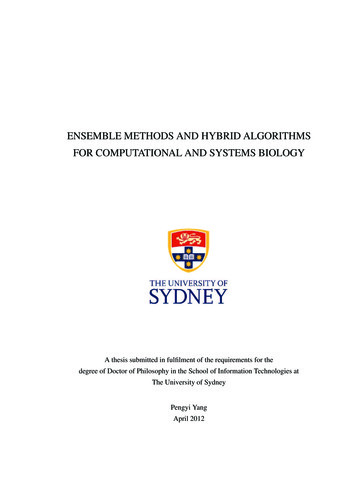 Ensemble Methods And Hybrid Algorithms For Computational And Systems .