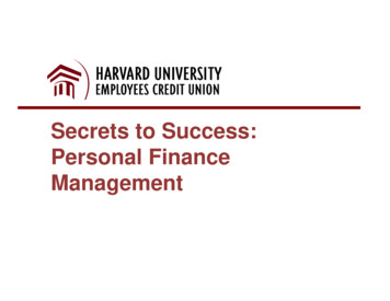 Personal Finance Management 3.2016 - Harvard University