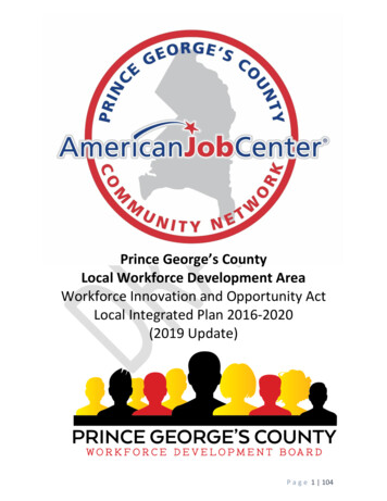 Local Workforce Development Area - Employ Prince George's Incorporated