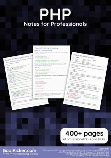 PHP Notes For Professionals - GoalKicker 