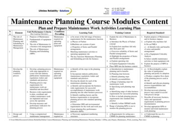 Plan And Prepare Maintenance Work Activities Learning Plan