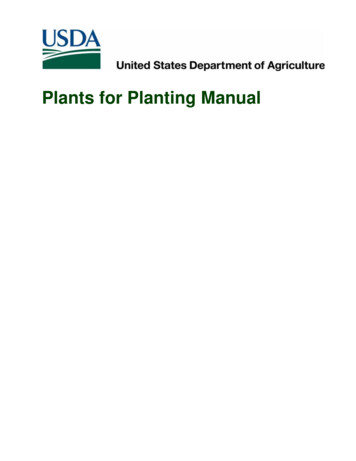 Plants For Planting Manual - USDA