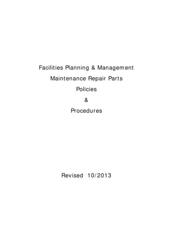 Policies And Procedures For Maintenance Repair Parts