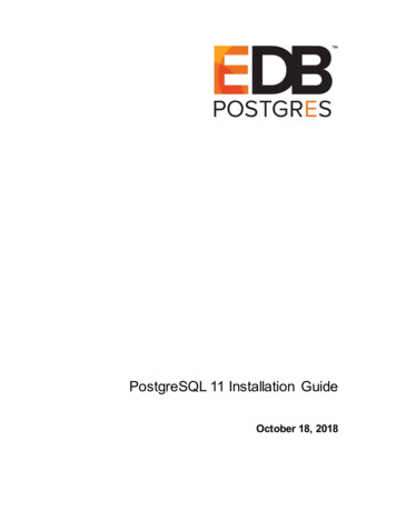 PostgreSQL Installation Guide - EnterpriseDB