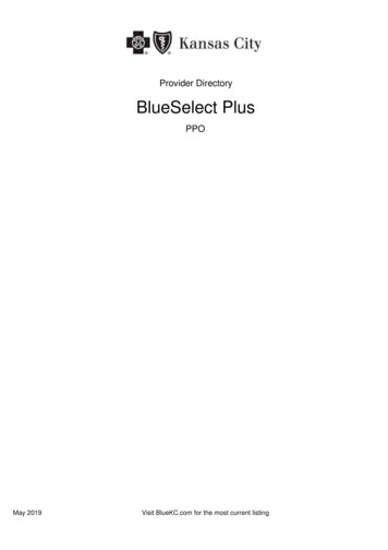 Provider Directory BlueSelect Plus - Live Healthy With Blue KC