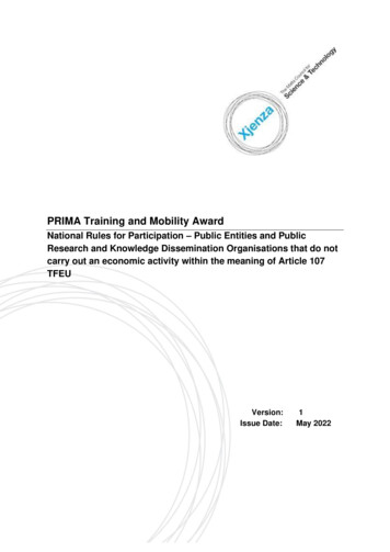 PRIMA Training And Mobility Award