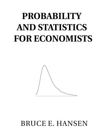 PROBABILITY AND STATISTICS FOR ECONOMISTS
