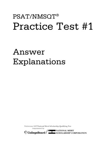PSAT/NMSQT Practice Test #1 - College Board