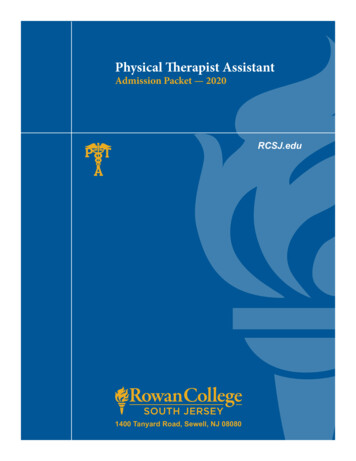 Physical Therapist Assistant - Rcsj.edu