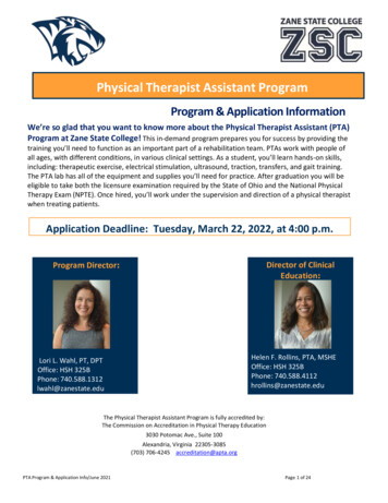 Physical Therapist Assistant Program - Zane State College