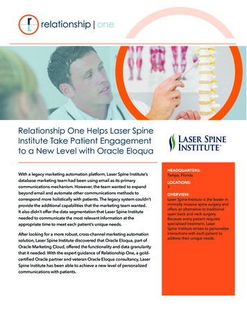 Relationship One Helps Laser Spine Institute Take Patient Engagement To .