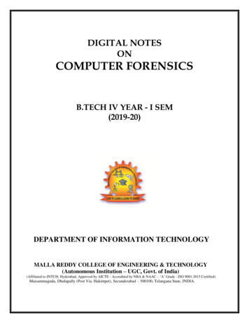 DIGITAL NOTES ON COMPUTER FORENSICS