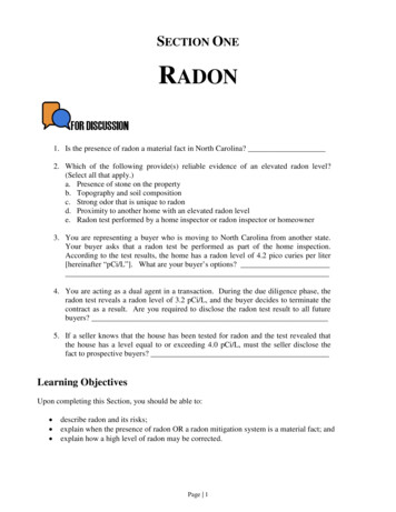 Section One Radon - Ncrec