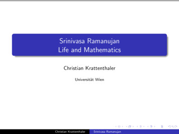 Srinivasa Ramanujan Life And Mathematics
