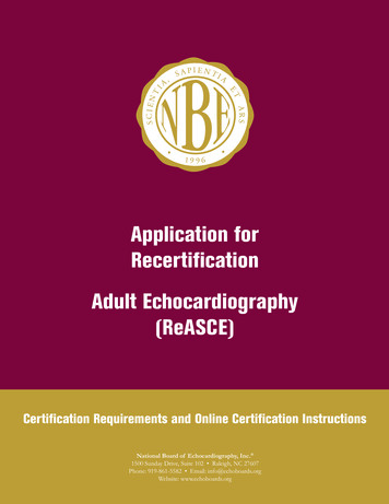 Application For Recertification Adult Echocardiography .