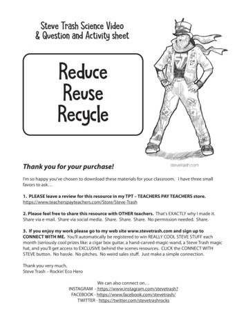 Reduce Reuse Recycle - Steve Trash