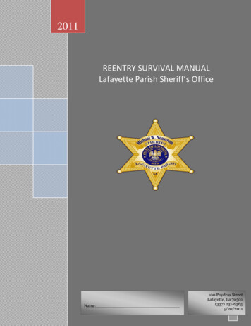 REENTRY SURVIVAL MANUAL - Lafayette Parish Sheriff's Office