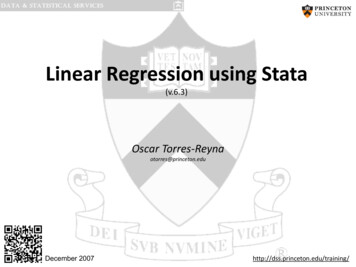 Linear Regression Using Stata - Princeton University
