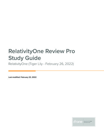 RelativityOne Review Pro Study Guide