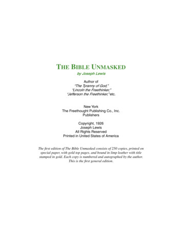 The Bible Unmasked - Atheist Empire